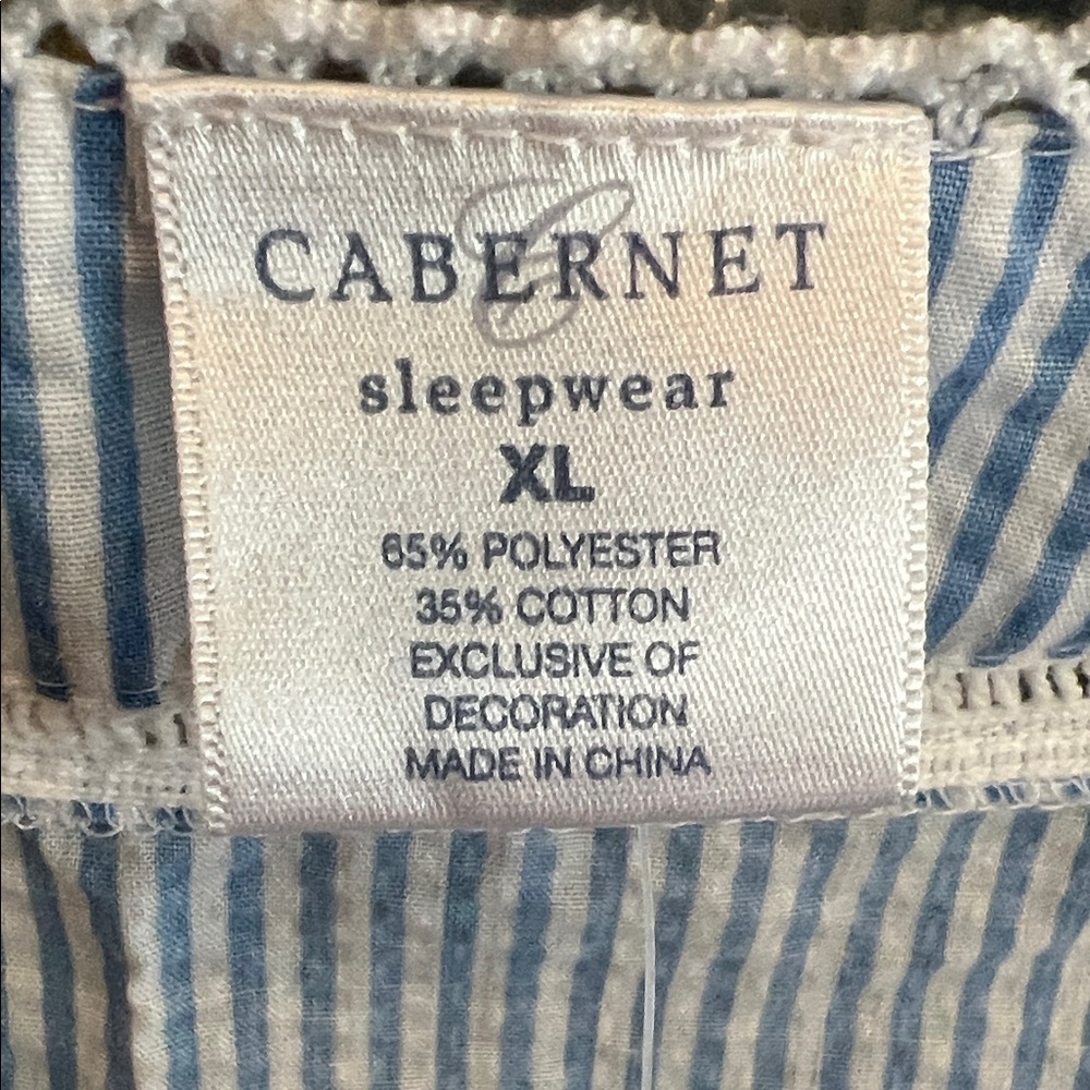 Cabernet Light Blue & White Striped Sleeveless Pajama Set - Picture 9 of 10